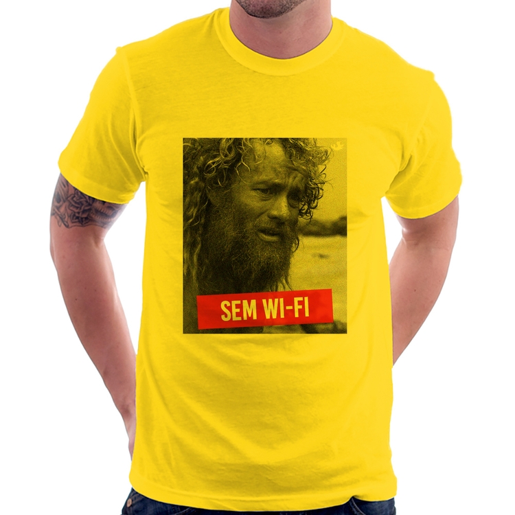 Camiseta Sem Wi-Fi - Amarela