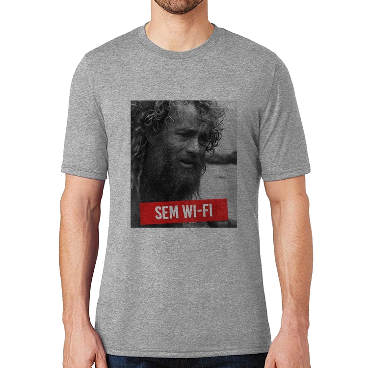 Camiseta Sem Wi-Fi - Cinza