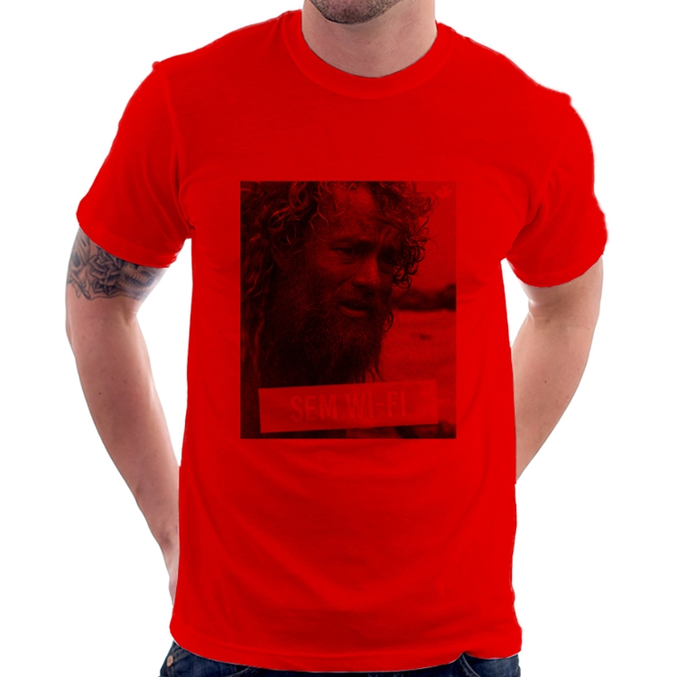 Camiseta Sem Wi-Fi - Vermelha
