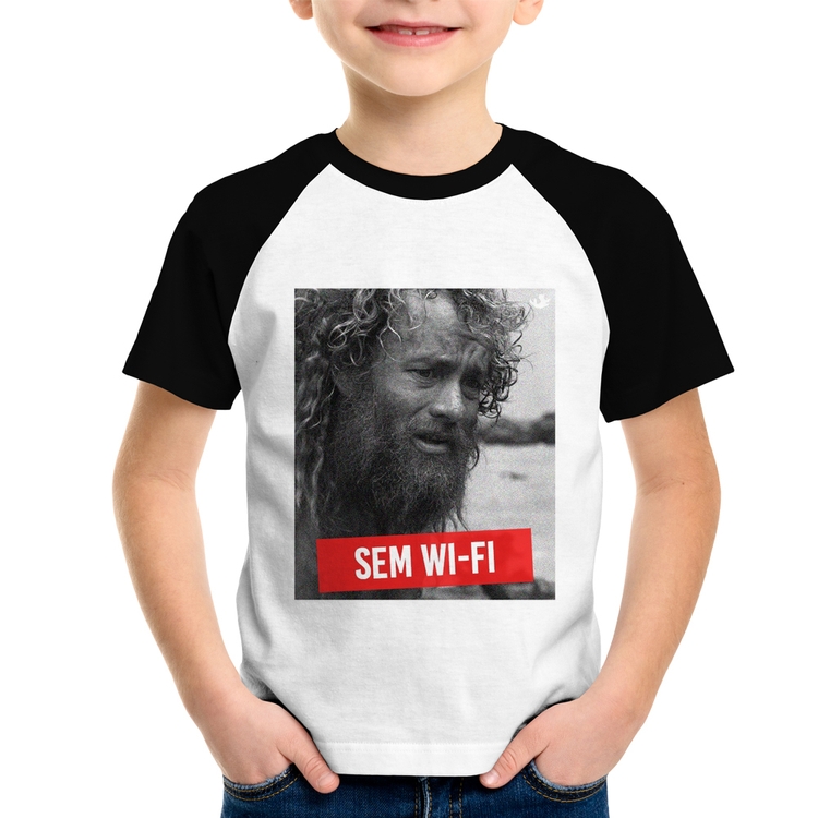 Camiseta Raglan Infantil Sem Wi-Fi