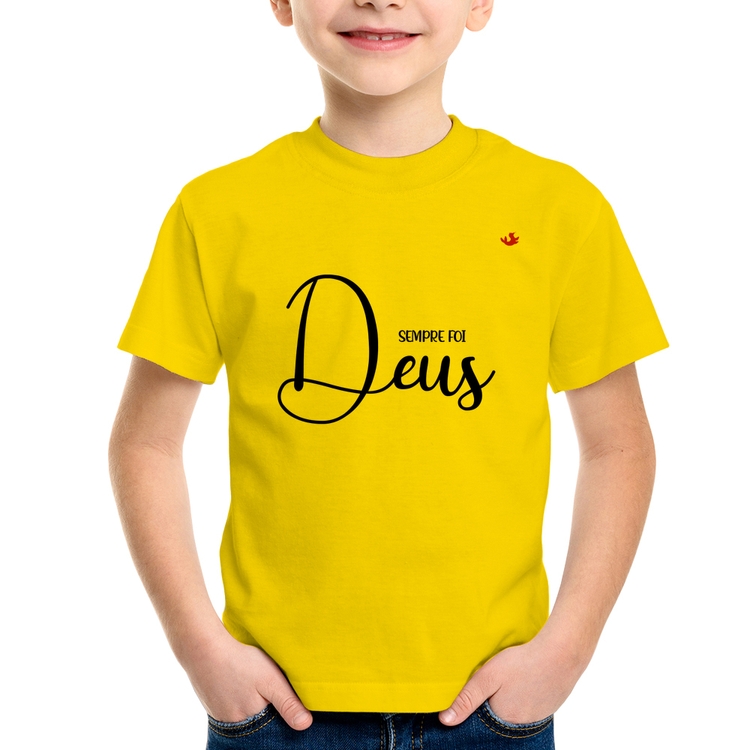 Camiseta Infantil Sempre foi Deus - Amarela