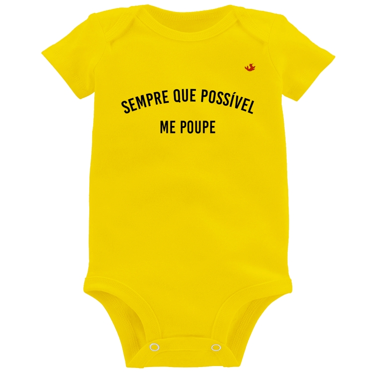 Body Bebê Sempre que possível me poupe - Amarelo