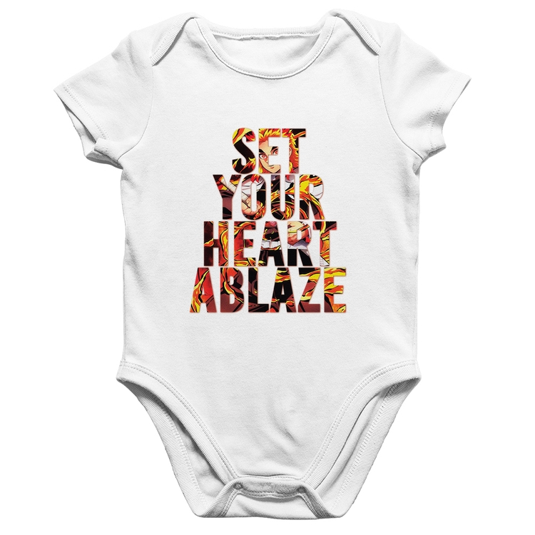 Body Bebê Algodão Set your heart ablaze - Branco