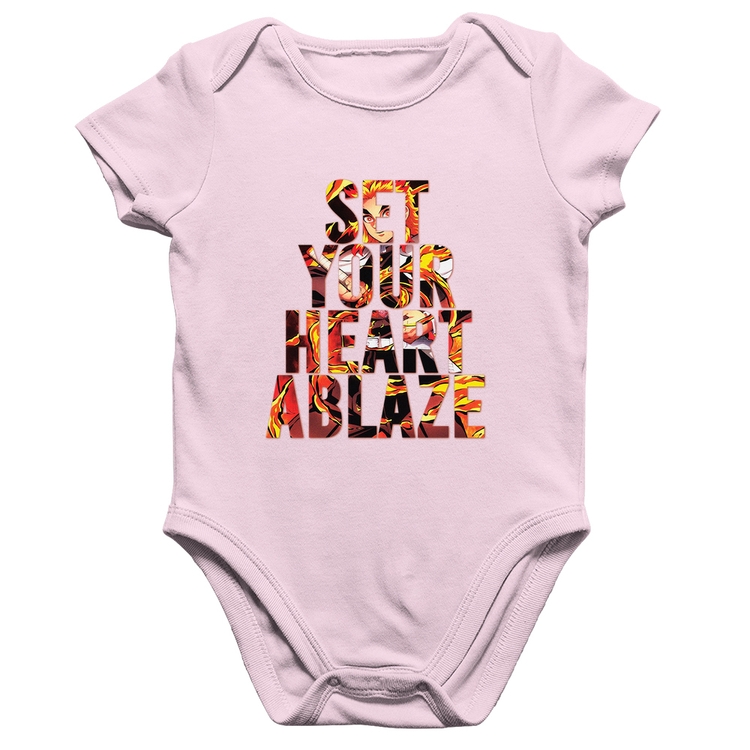 Body Bebê Algodão Set your heart ablaze - Rosa Bebê