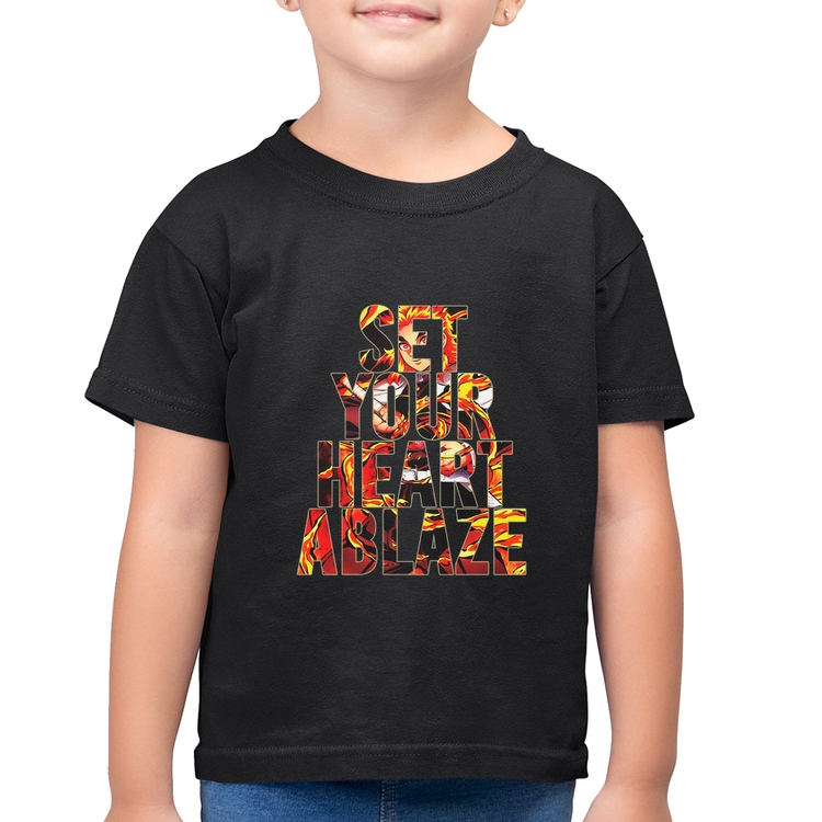 Camiseta Algodão Infantil Set your heart ablaze
