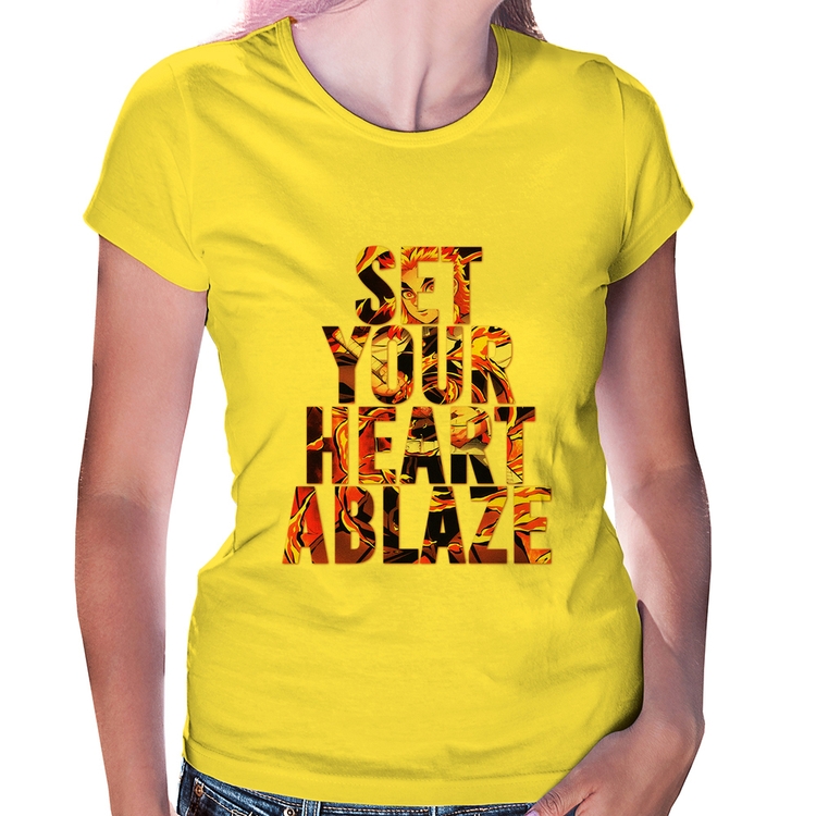 Baby Look Set your heart ablaze - Amarela