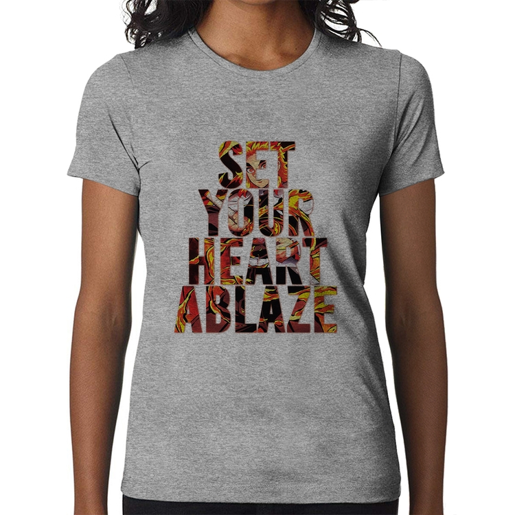 Baby Look Set your heart ablaze - Cinza