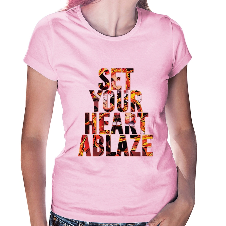 Baby Look Set your heart ablaze - Rosa Bebê