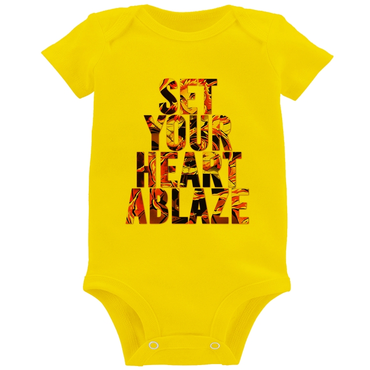 Body Bebê Set your heart ablaze - Amarelo