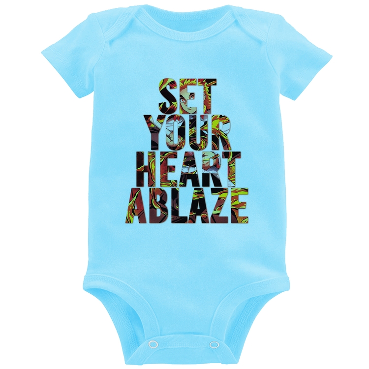Body Bebê Set your heart ablaze - Azul Bebê