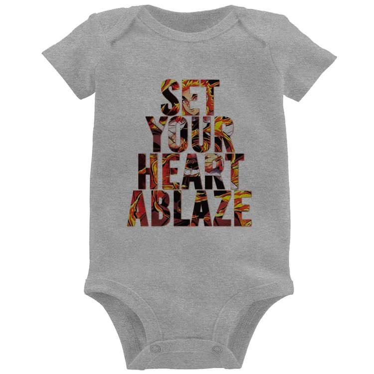 Body Bebê Set your heart ablaze - Cinza