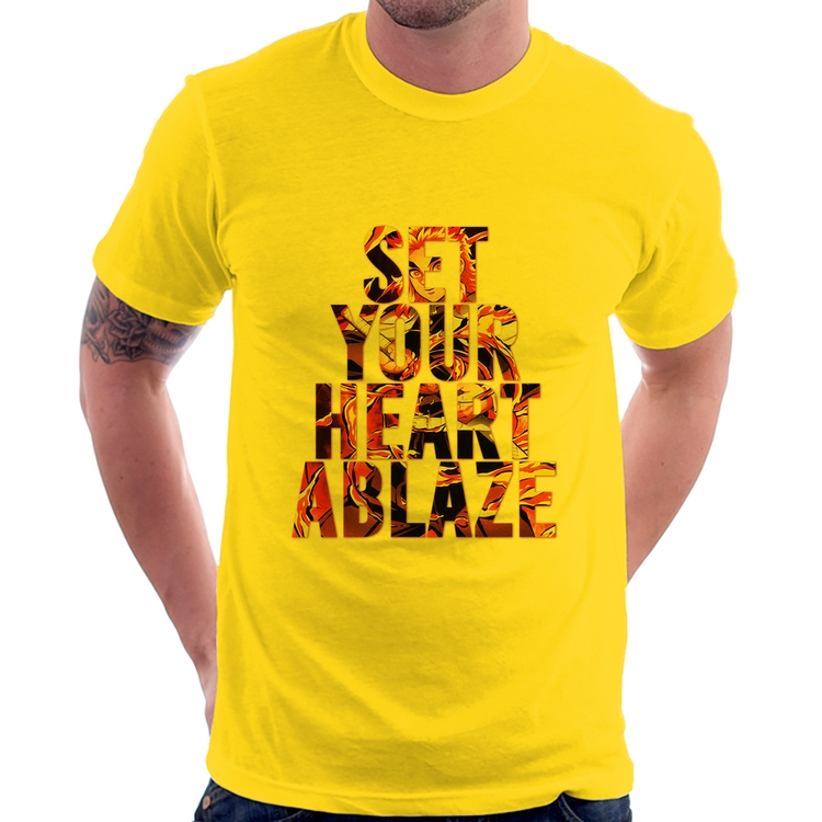 Camiseta Set your heart ablaze - Amarela