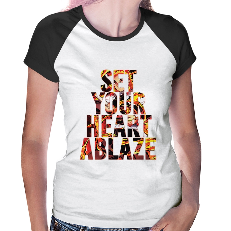 Baby Look Raglan Set your heart ablaze