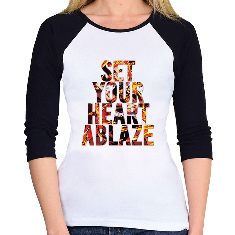 Baby Look Raglan Set your heart ablaze Manga 3/4