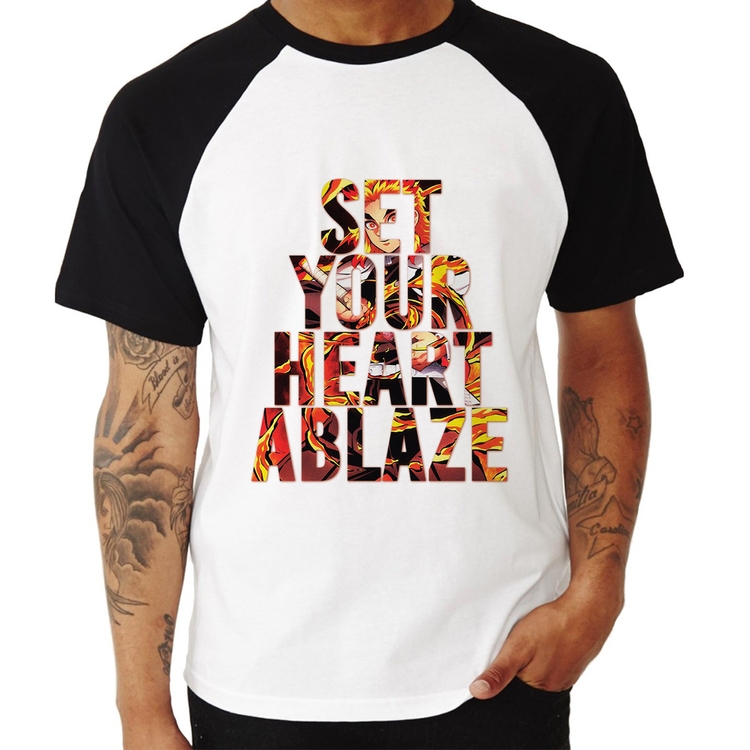 Camiseta Raglan Set your heart ablaze