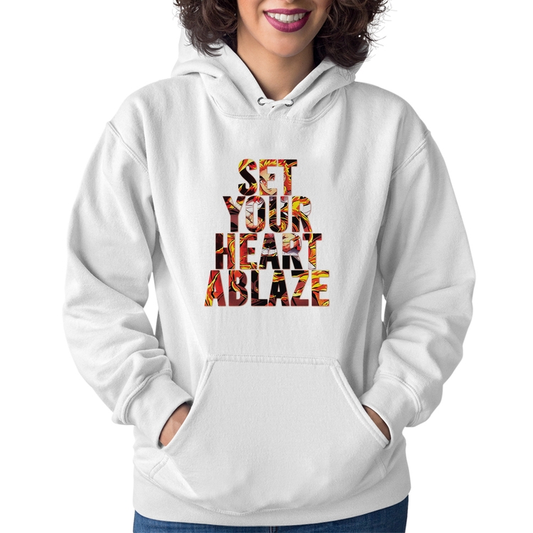 Moletom Feminino Set your heart ablaze - Branco