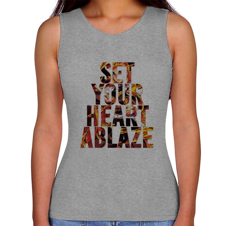 Regata Feminina Set your heart ablaze - Cinza