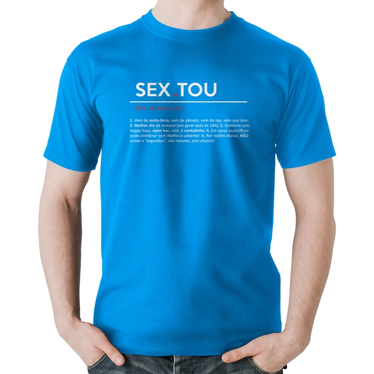 Camiseta Algodão Sextou Definição - Azul