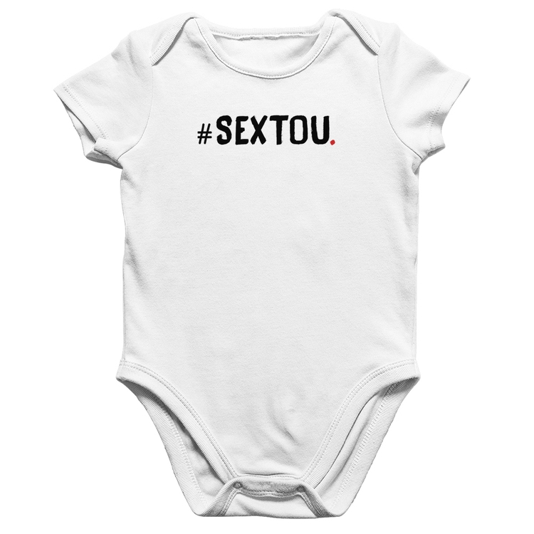 Body Bebê Algodão Sextou Hashtag - Branco