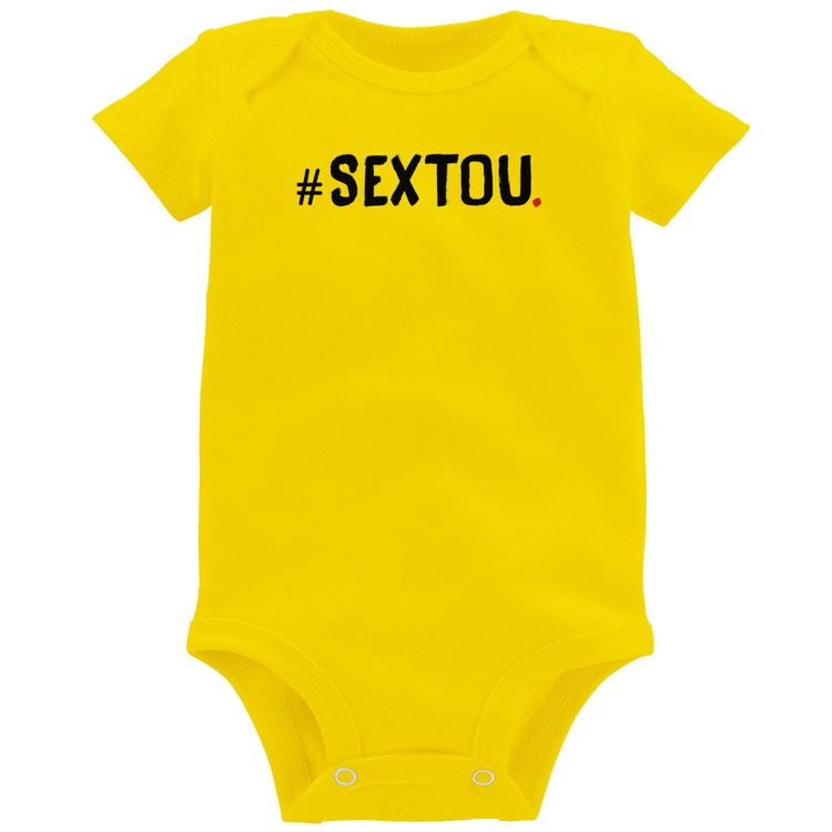 Body Bebê Sextou Hashtag - Amarelo