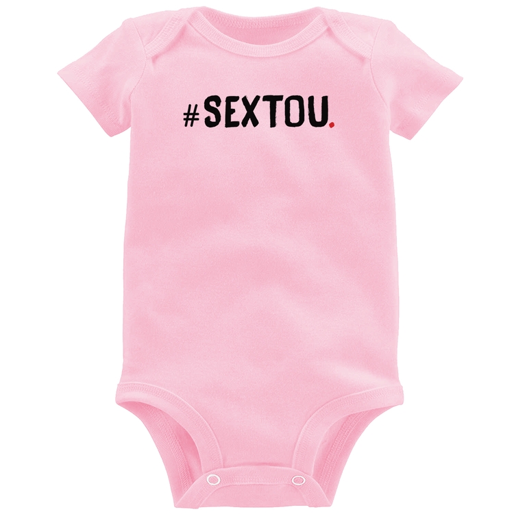 Body Bebê Sextou Hashtag - Rosa Bebê