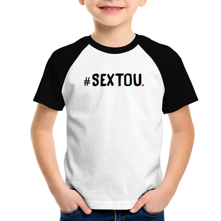 Camiseta Raglan Infantil Sextou Hashtag