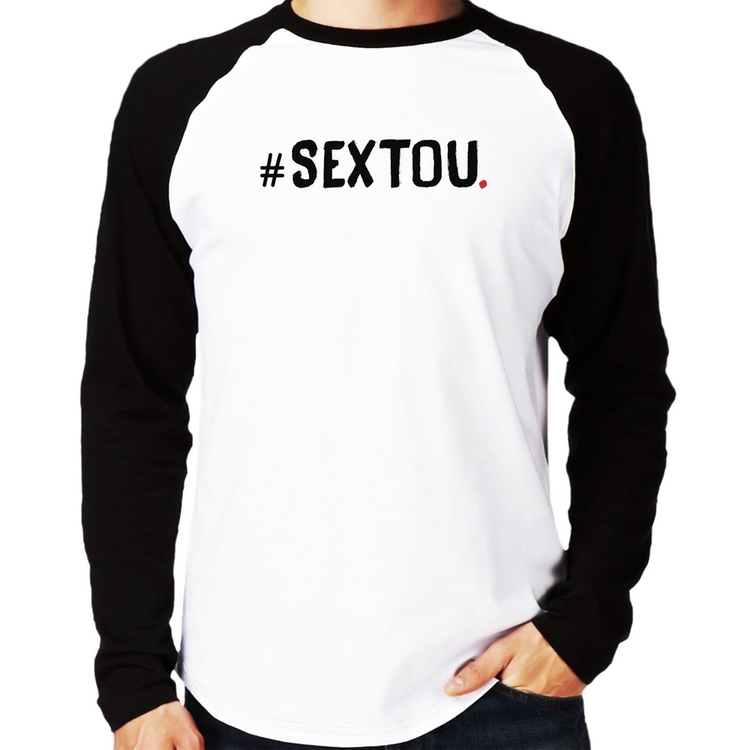 Camiseta Raglan Sextou Hashtag Manga Longa