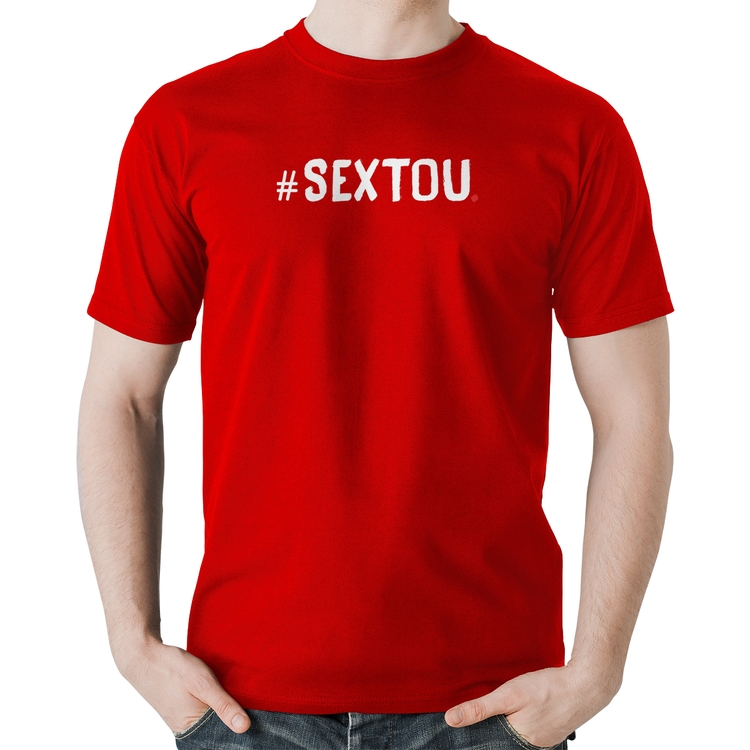Camiseta Algodão Sextou Hashtag - Vermelha