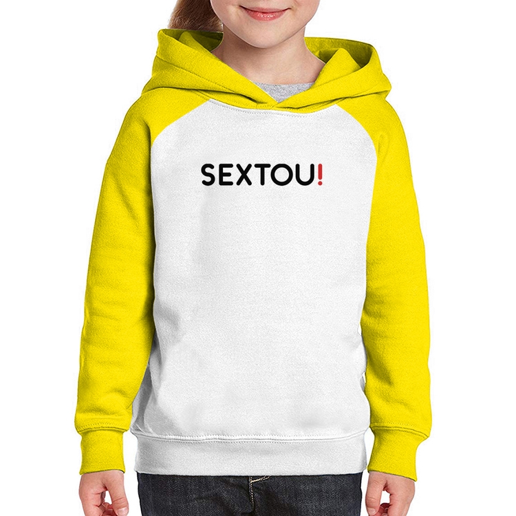 Moletom Infantil Sextou! - Branco/Amarelo