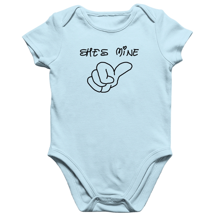 Body Bebê Algodão She's Mine - Azul Bebê