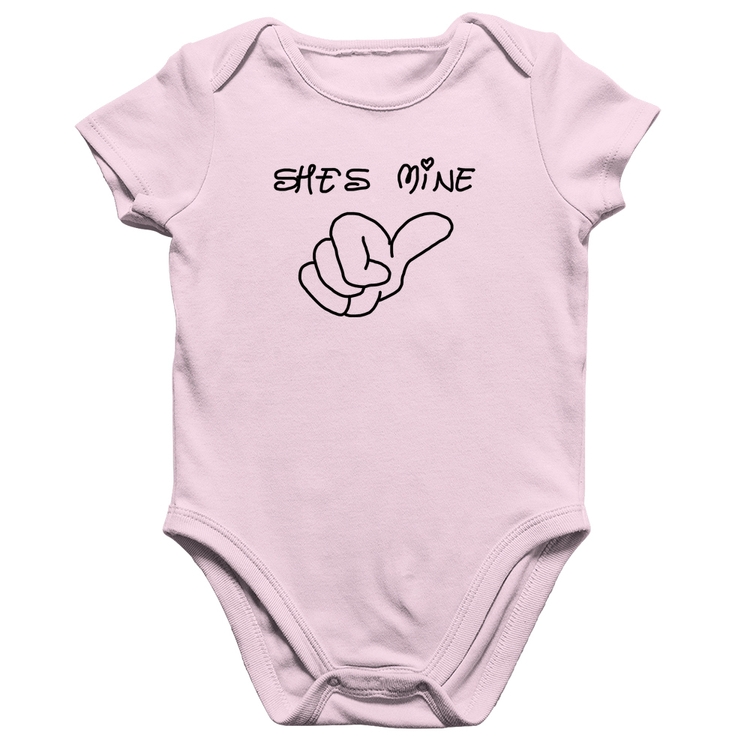 Body Bebê Algodão She's Mine - Rosa Bebê