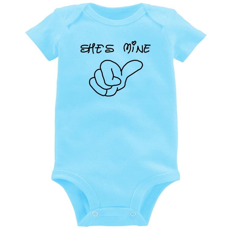 Body Bebê She's Mine - Azul Bebê