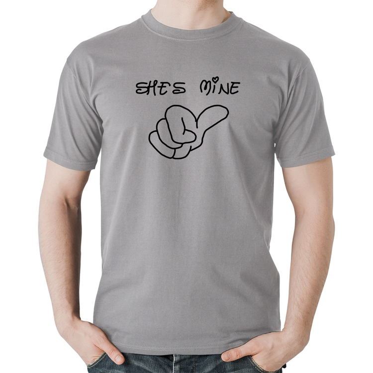 Camiseta Algodão She's Mine - Cinza
