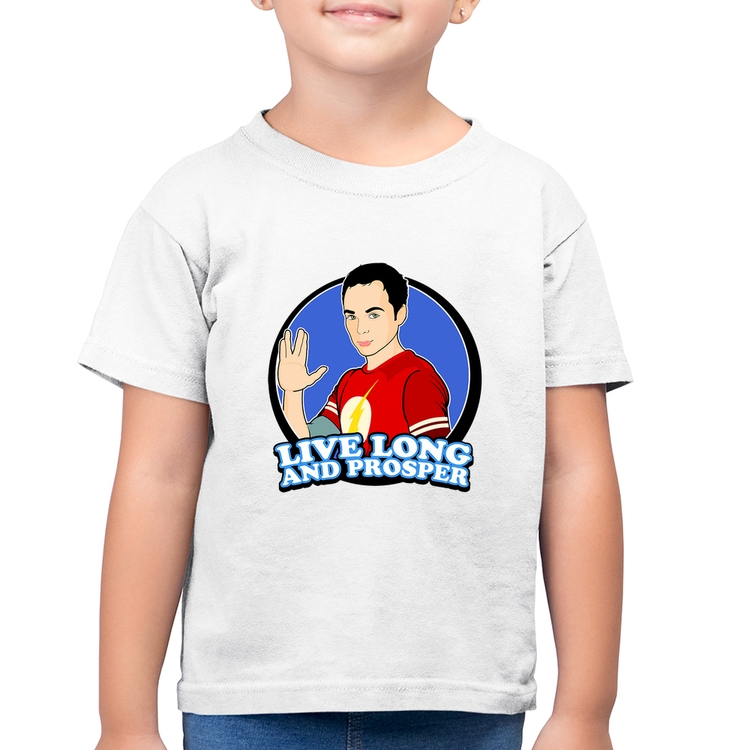Camiseta Algodão Infantil Sheldon Spock - Branca
