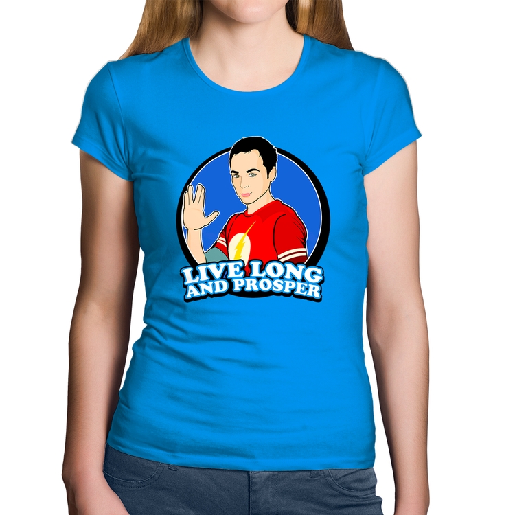 Baby Look Algodão Sheldon Spock - Azul