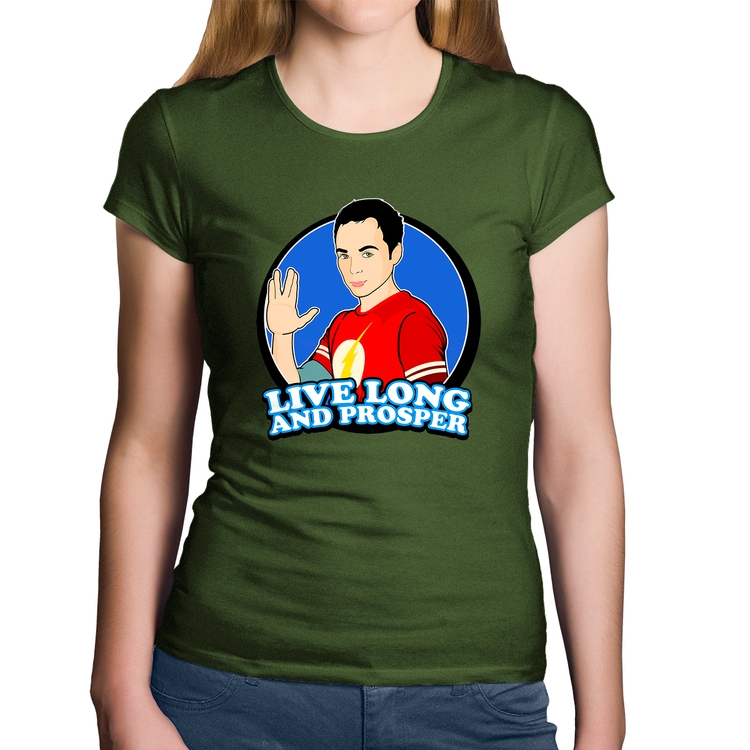 Baby Look Algodão Sheldon Spock - Musgo