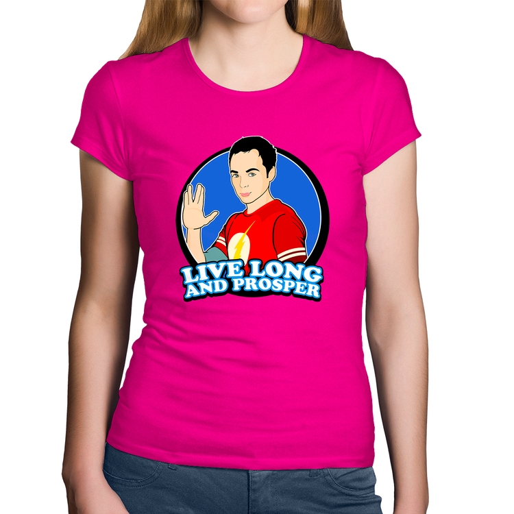 Baby Look Algodão Sheldon Spock - Rosa