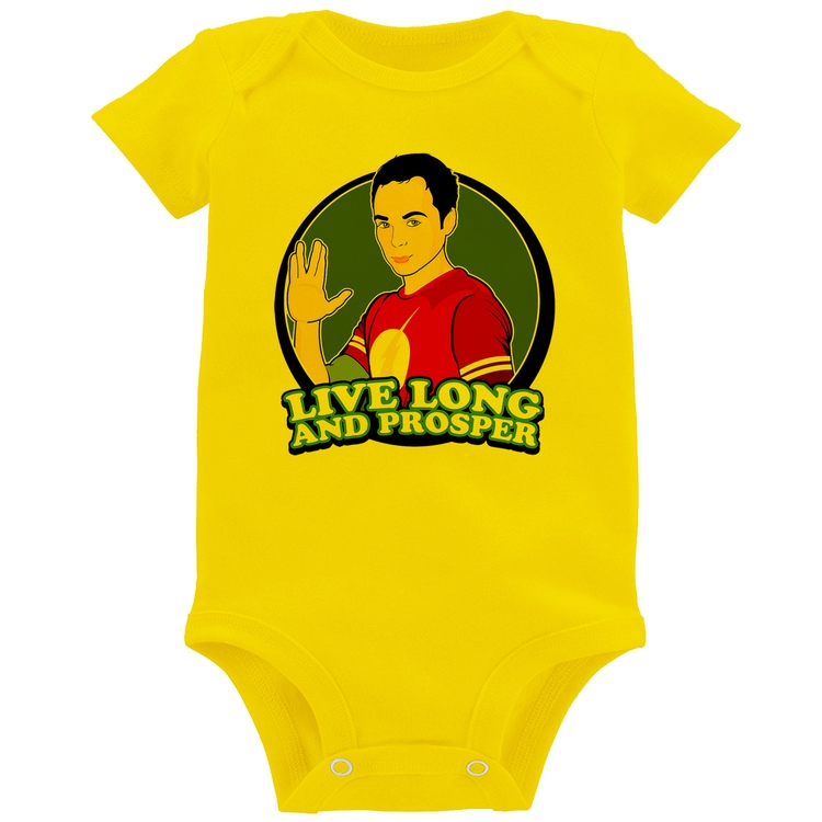 Body Bebê Sheldon Spock - Amarelo