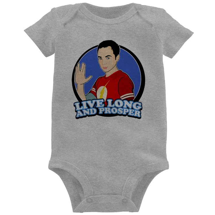 Body Bebê Sheldon Spock - Cinza