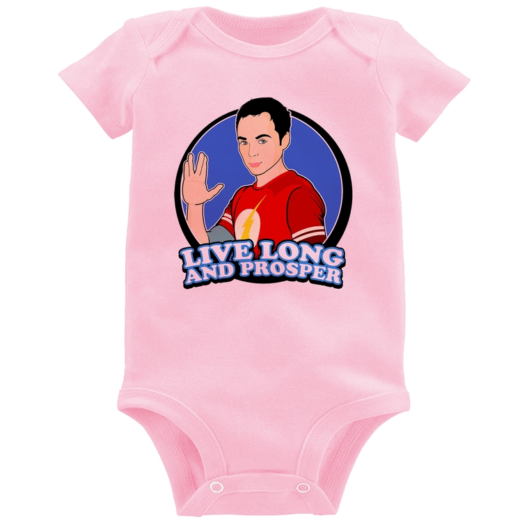 Body Bebê Sheldon Spock - Rosa Bebê