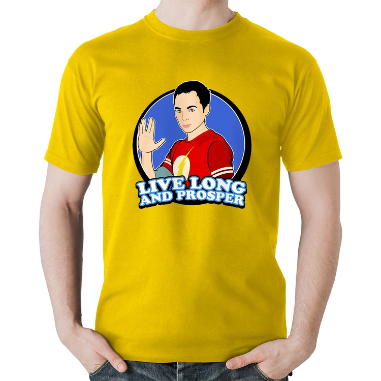 Camiseta Algodão Sheldon Spock - Amarela