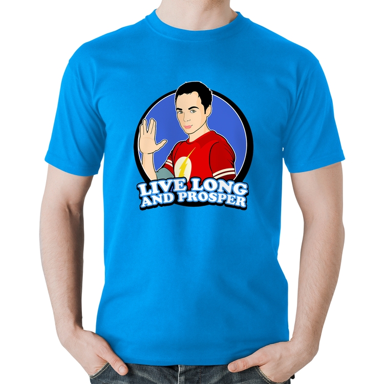 Camiseta Algodão Sheldon Spock - Azul