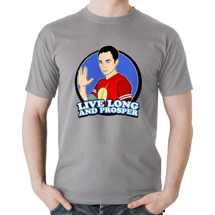 Camiseta Algodão Sheldon Spock - Cinza