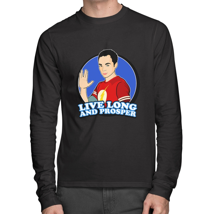 Camiseta Algodão Sheldon Spock Manga Longa