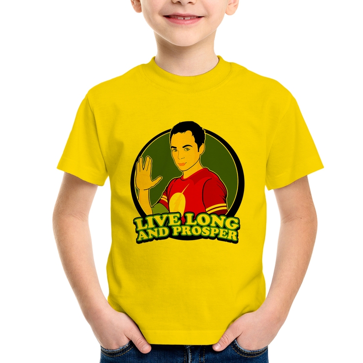 Camiseta Infantil Sheldon Spock - Amarela