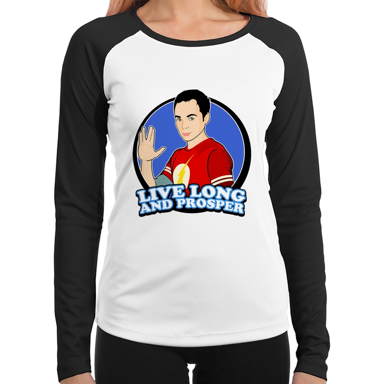 Baby Look Raglan Sheldon Spock Manga Longa