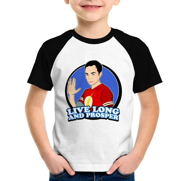 Camiseta Raglan Infantil Sheldon Spock