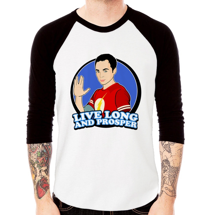 Camiseta Raglan Sheldon Spock Manga 3/4