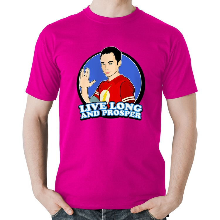 Camiseta Algodão Sheldon Spock - Rosa