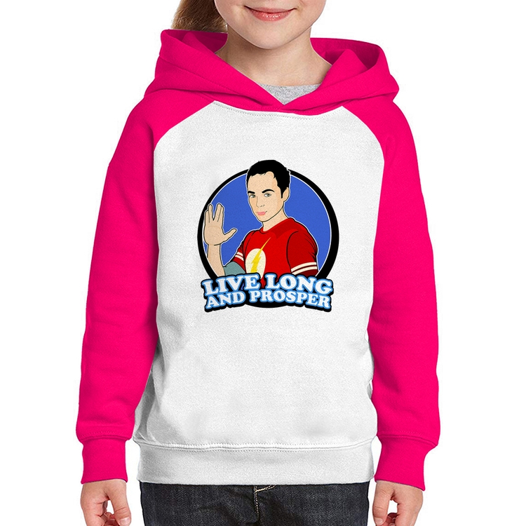 Moletom Infantil Sheldon Spock - Branco/Rosa